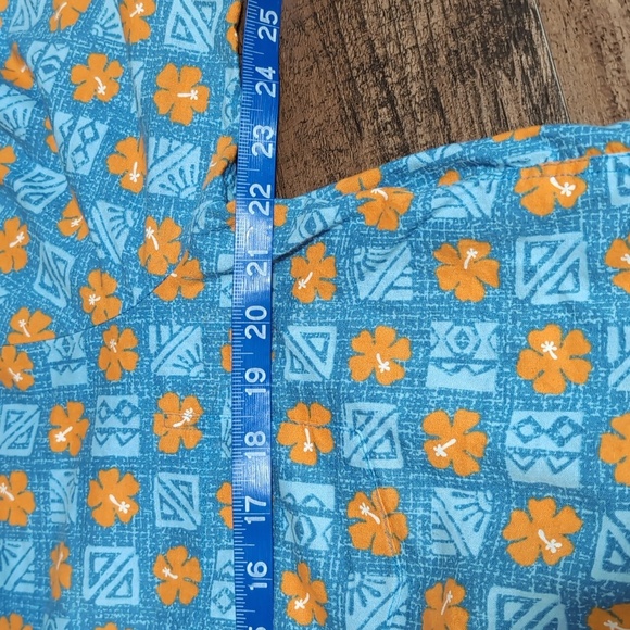 Joe Kealoha by Reyn Spooner Floral Pop Over Tunic Size Small In Blue & Orange - Picture 7 of 8